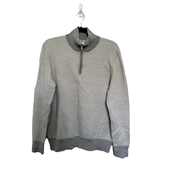 Calvin Klein Men's Quarter-Zip Pullover Sweater in a light grey color Size L - Picture 1 of 5